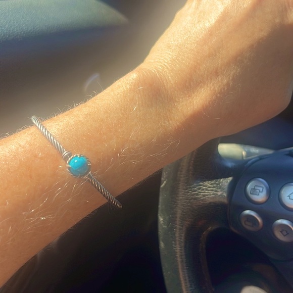 David Yurman Petite Chatelaine Turquoise & Sterling Silver Bracelet - Picture 1 of 9
